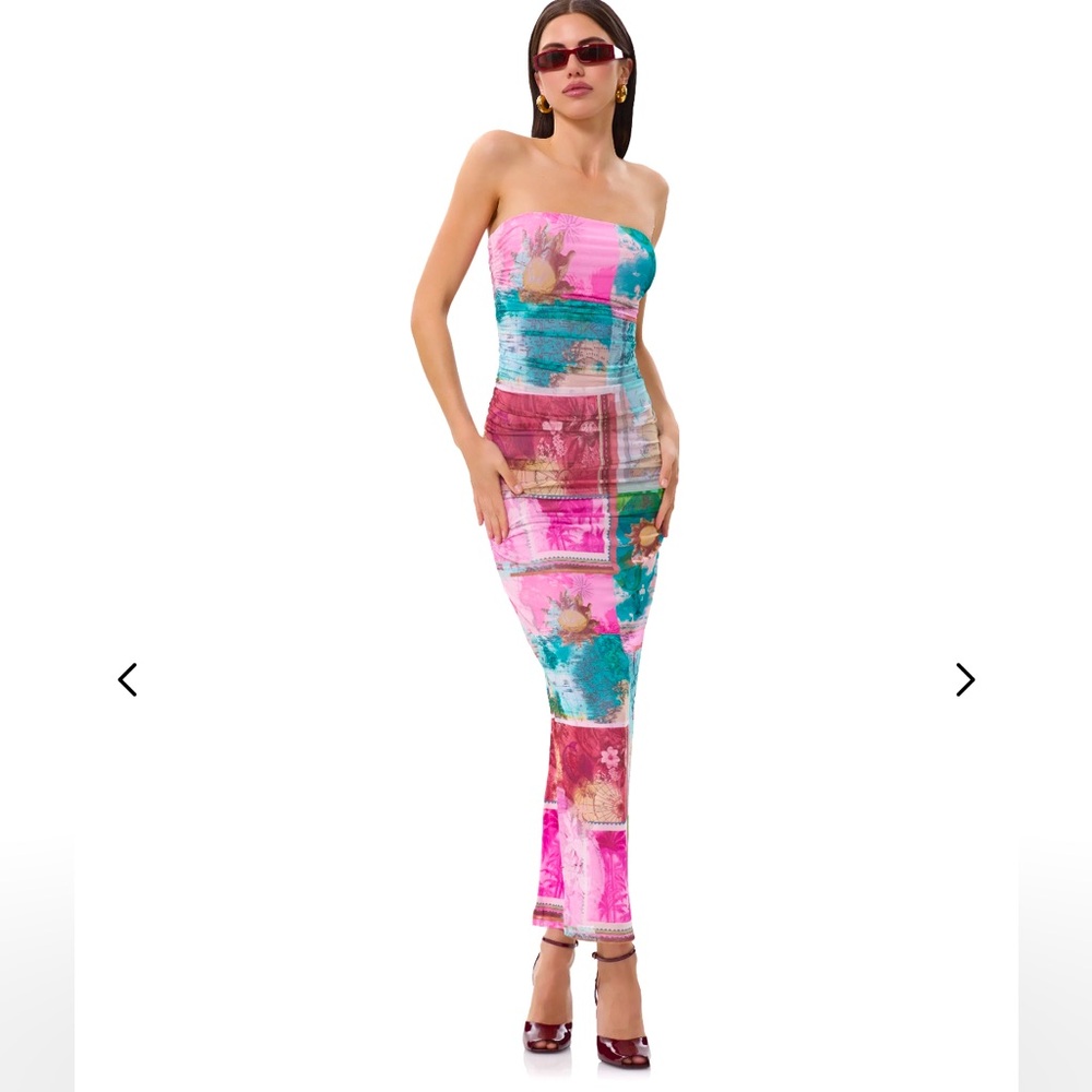 Revolve AFRM strapless postcard maxi dress